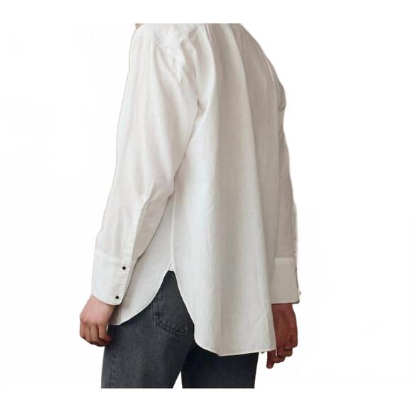 NEW THE GREAT. classic tux top in white